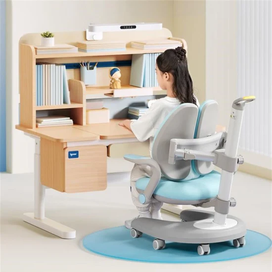 Igrow Ergonomischer, verstellbarer Kindertisch und Stühle im Set, Schreibtischbank