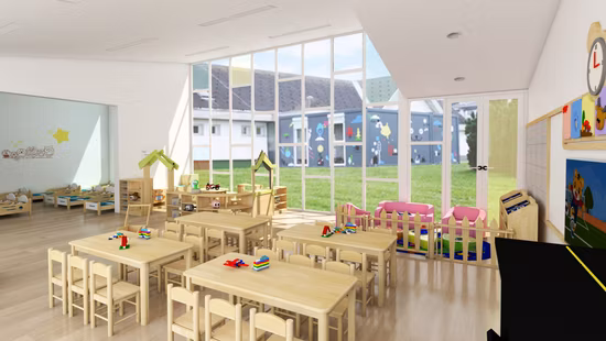 Kinderschulmöbel, quadratischer Kindertisch aus massivem Holz, Vorschul- und Kindergarten-Lerntisch, Kindergarten-Klassenzimmer-Schülertisch